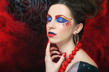 Fototapeta premium woman with creative make up