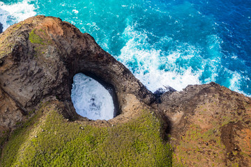 Aerial View of Na Pali Coast on Kauai island, Hawaii