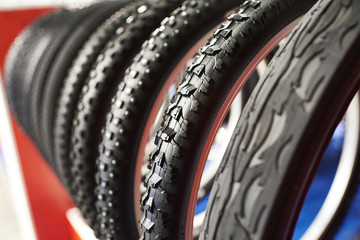 Bicycle tires an assortment of store