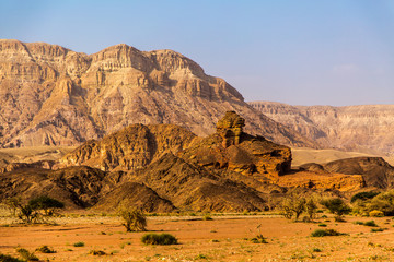 Beautiful red sandstone in the desert in Israel, Timna Park