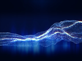 Abstract polygonal space low poly dark background with connecting dots and  lines. Look like cloth shape