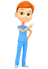 3d rendered illustration. Boy isolated on white background hand