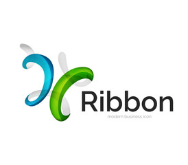 Modern vector ribbon logo