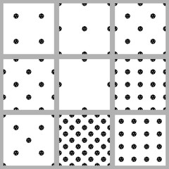 Set. The seamless pattern of floorball balls