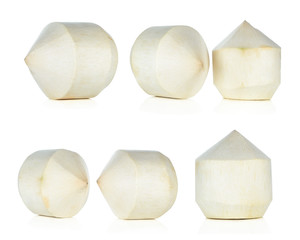  Set of young Coconut on White Background