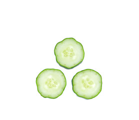 Fresh slice cucumber on white background