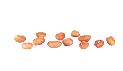 Peanuts on white ground