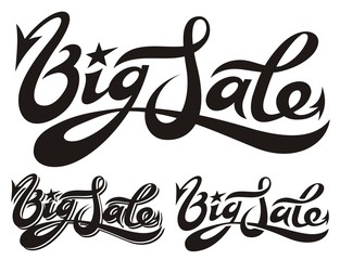 "Big sale" sign with hand drawn lettering