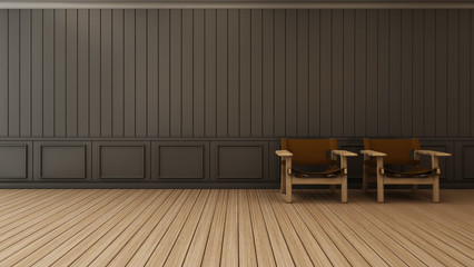 Chair wood old background classsic style wall floor wooden - 3d render