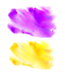 Abstract  set of watercolor texture on white background