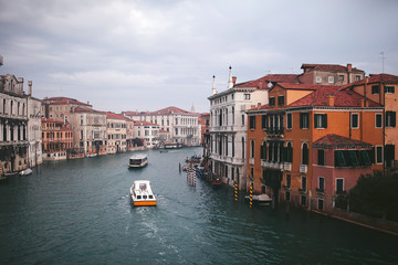 Fototapeta premium view on a wide canal city of Venice