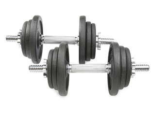 Obraz na płótnie Canvas Double dumbbell on white background , clipping path