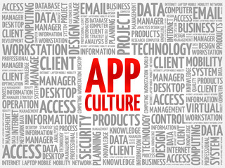 App Culture word cloud concept