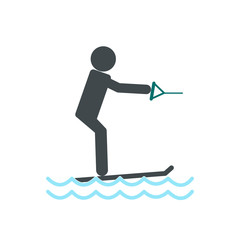 Fototapeta premium Water skiing icon