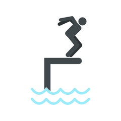 Jumping in a pool icon 
