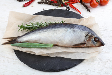 Herring with onion and rosemary