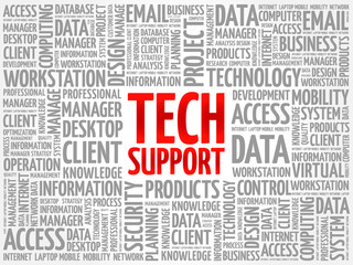 Tech support word cloud concept