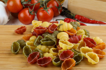 Various color macaroni - shells