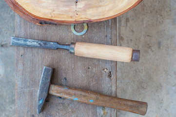 A set of old wood tools