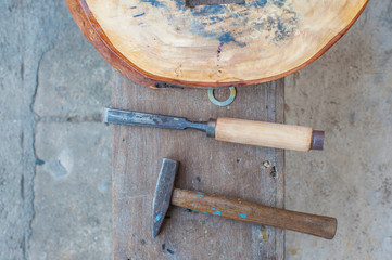 A set of old wood tools