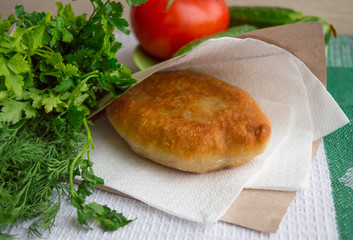 Patty on a paper napkin