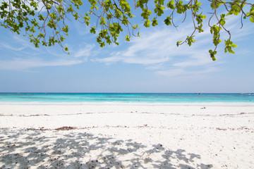 Blue sky and white sand in Koh Tachai island Thailand