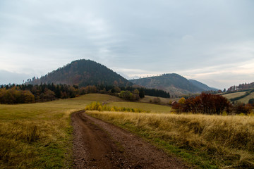 Naklejka na ściany i meble Beautiful mountain landscape with Polish autumn