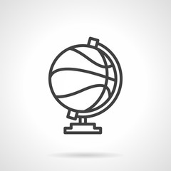 Basketball globe simple line vector icon
