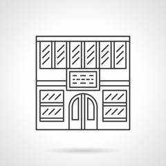 Library facade flat line vector icon