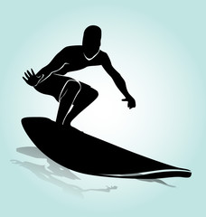 Vector silhouette Surfer