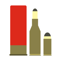 Shotgun shell and bullets icon