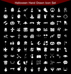 Halloween Hand drawn icon set 