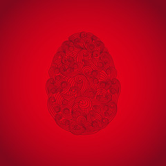 egg or oval shaped organic smoky motif illustration