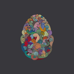 egg or oval shaped organic smoky motif illustration