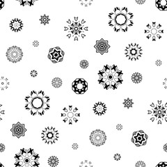 Seamless pattern with floral symbols.