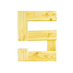 Wooden digit isolated on white background