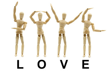 Wooden Mannequin Posed Word 