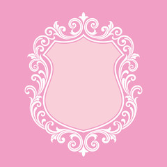 Vector vintage border frame engraving with retro ornament Vector