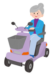 Fototapeta premium スクーターに乗る高齢者