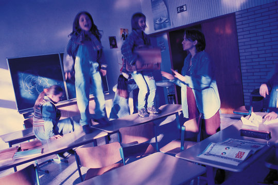 Kids misbehaving in class