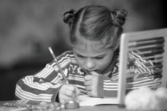 Girl studying