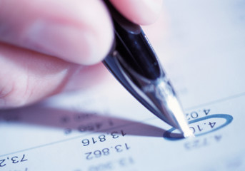 Pen and bank statement