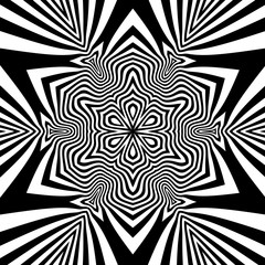 Black and White Geometric Pattern. Abstract Striped Background.