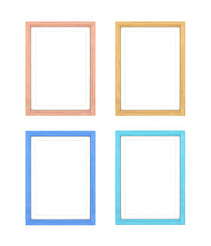 Collection of multi-colored frames, isolated on white background