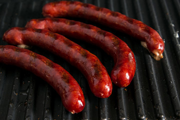 Bavarian sausages on the grill