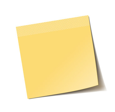 Yellow Sticky note isolated on white