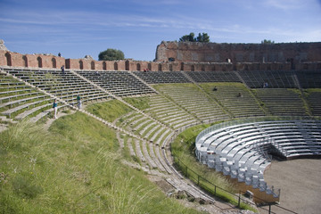 Th&eacute;&acirc;tre grec &agrave; Taormine