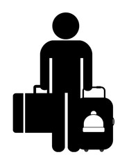 Bonnet dans une valise de touriste