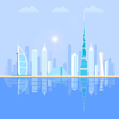 Obraz premium Dubaj - największe miasto Zjednoczonych Emiratów Arabskich, centrum administracyjne Dubaju.