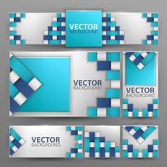 Set of vector banners with abstract background. 